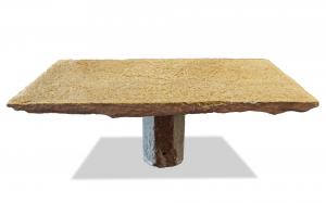 Important antique stone table. Romanesque period.